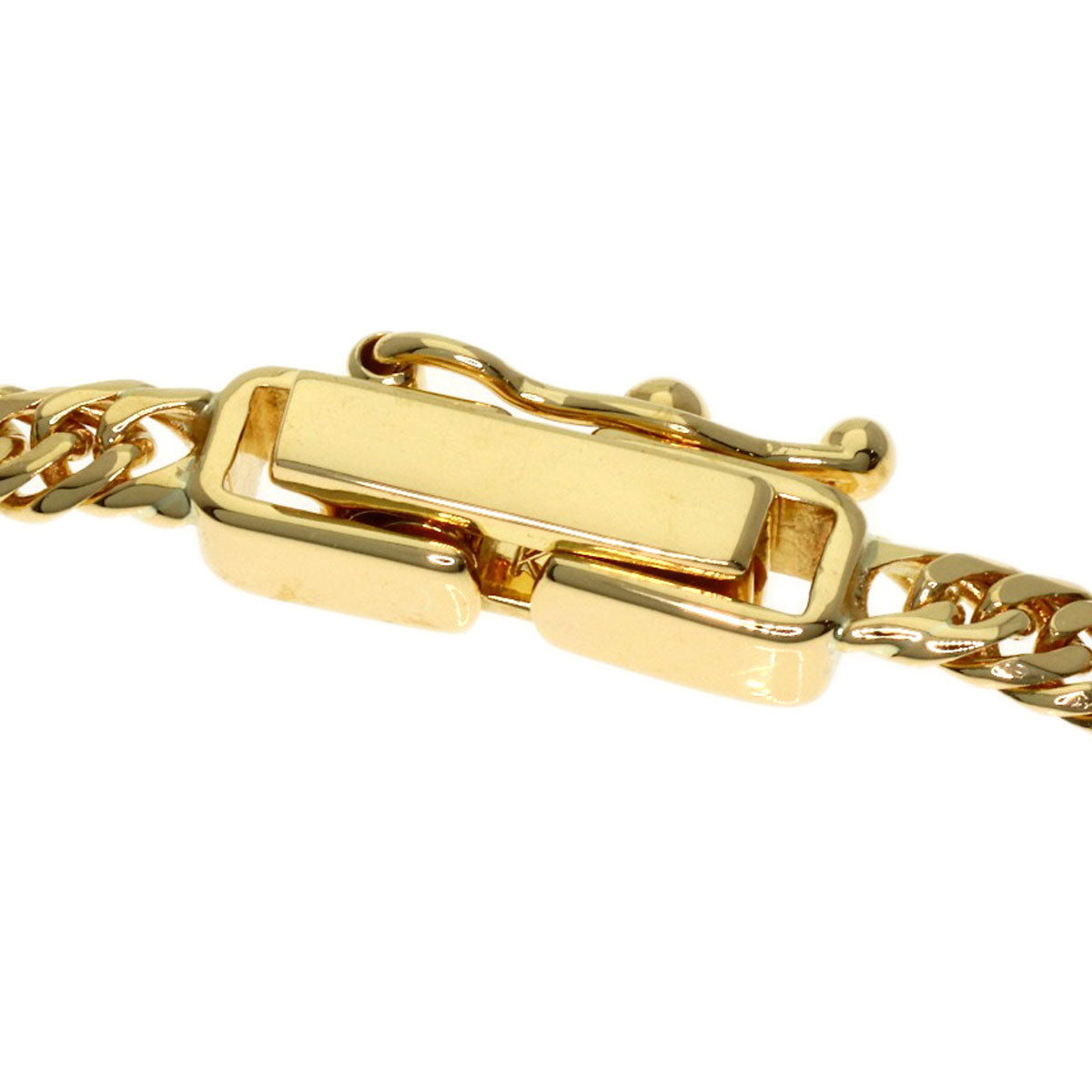Curb chain Kihei W6 side Necklace K18 Yellow Gold 9.2g　Ladies