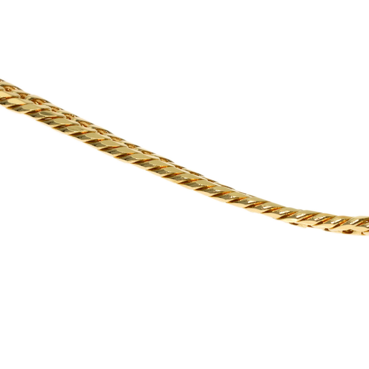 Curb chain Kihei W6 side Necklace K18 Yellow Gold 9.2g　Ladies