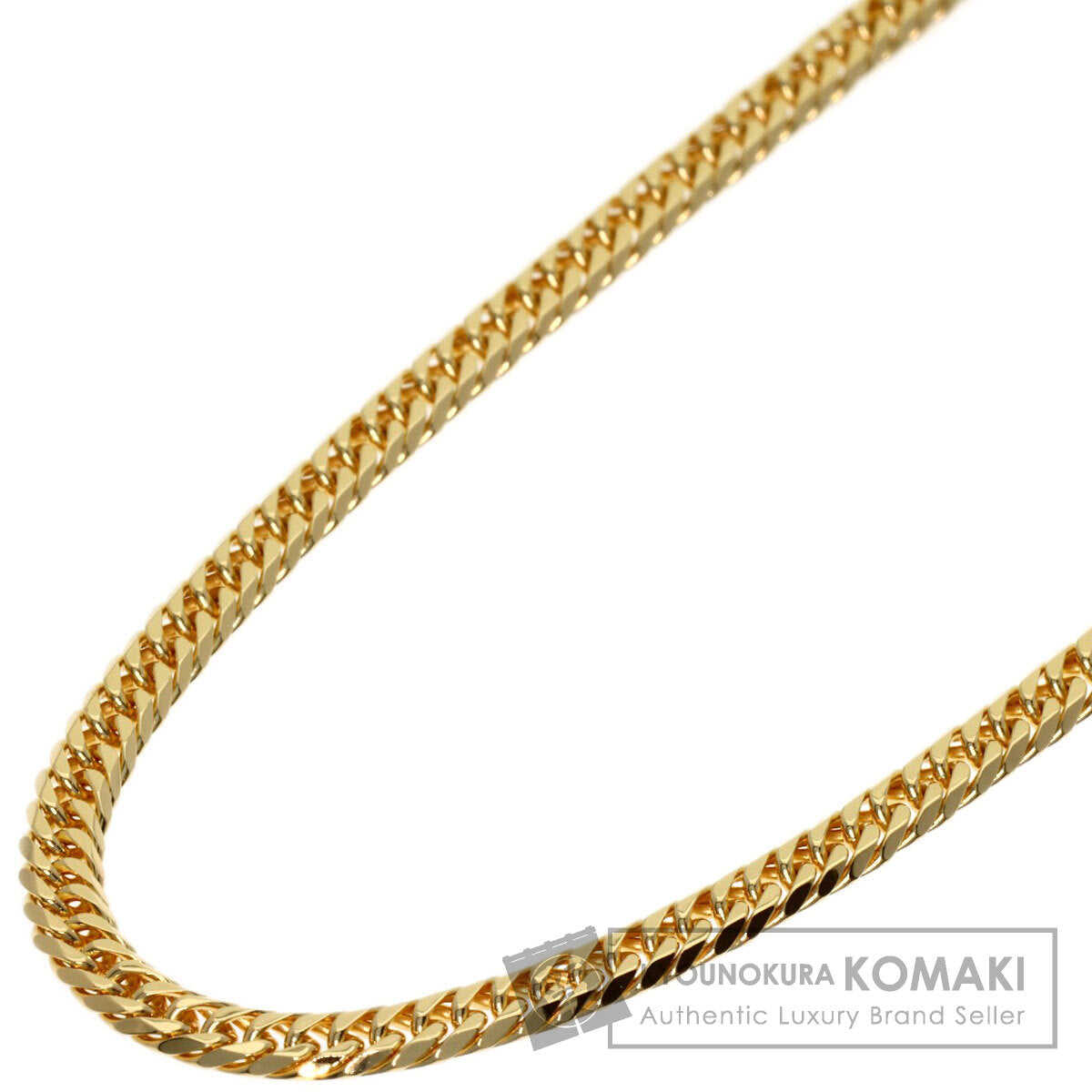 Curb chain Kihei W6 side Necklace K18 Yellow Gold 10.2g　Ladies