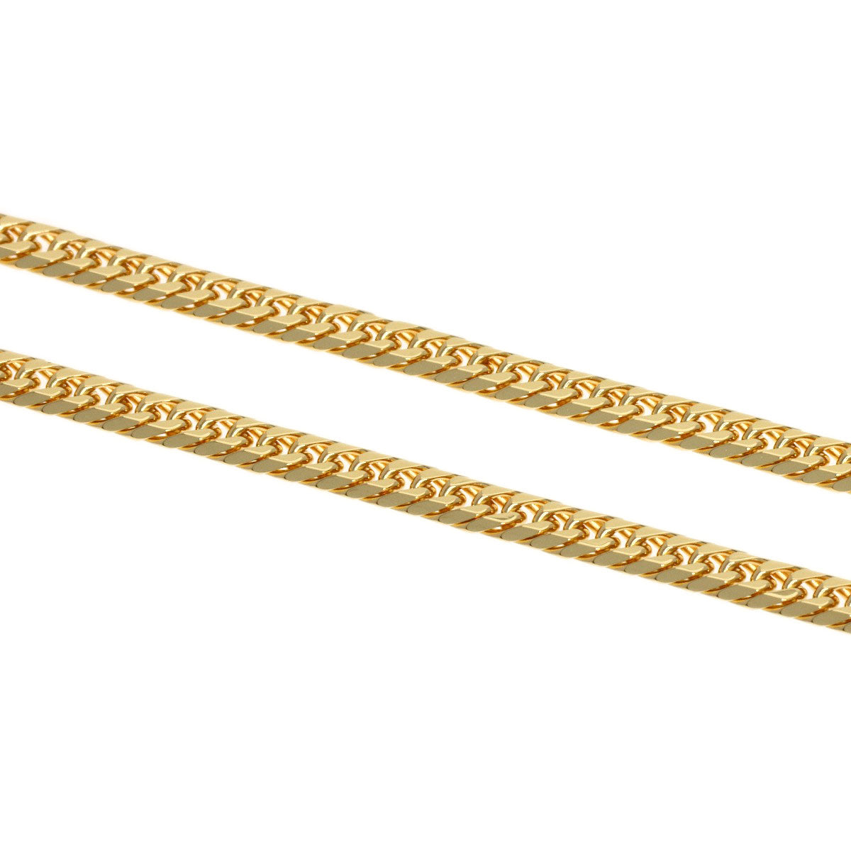 Curb chain Kihei W6 side Necklace K18 Yellow Gold 10.2g　Ladies