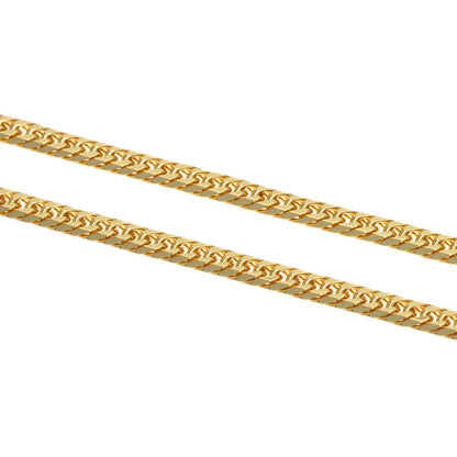 Curb chain Kihei W6 side Necklace K18 Yellow Gold 10.2g　Ladies