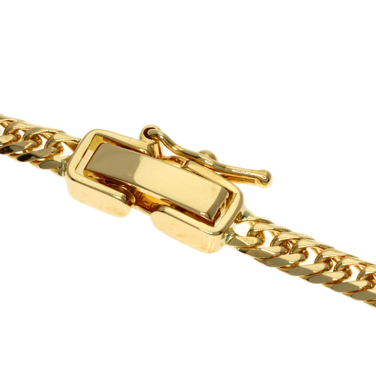 Curb chain Kihei W6 side Necklace K18 Yellow Gold 10.2g　Ladies