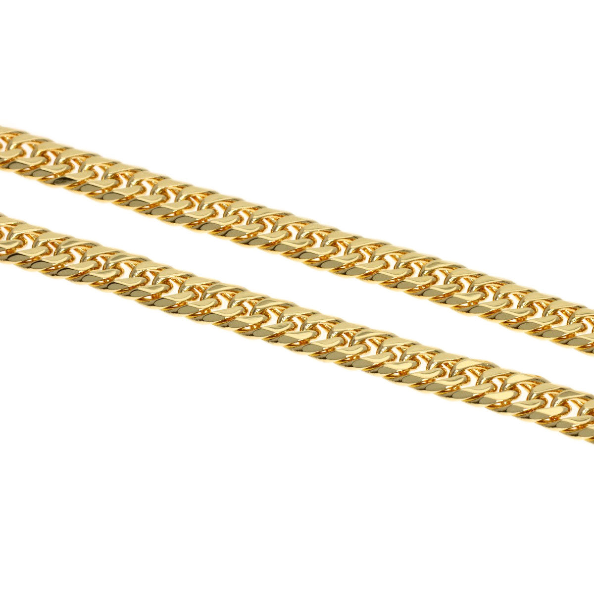 Curb chain Kihei W6 side Necklace K18 Yellow Gold 10g　Ladies