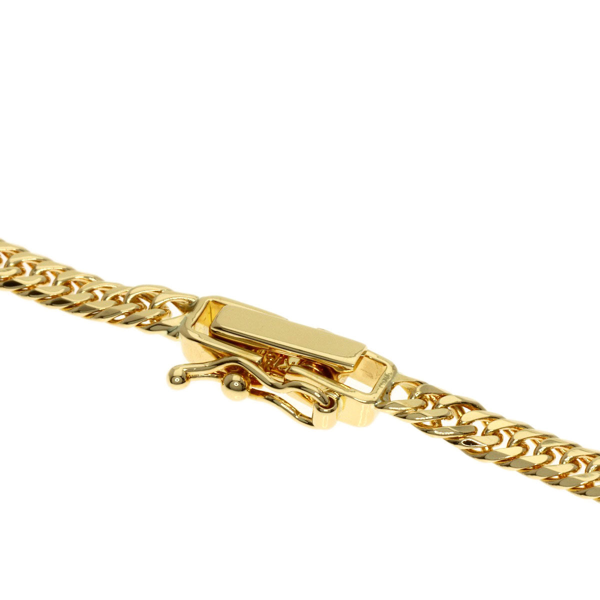Curb chain Kihei W6 side Necklace K18 Yellow Gold 10g　Ladies