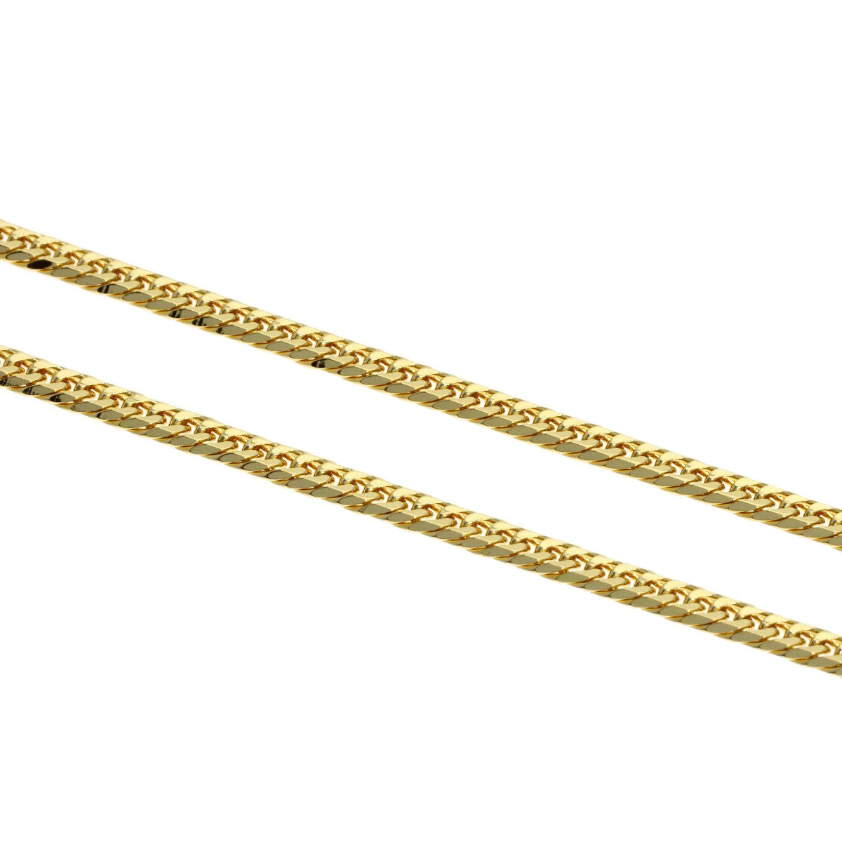 Curb chain Kihei W6 side Necklace K18 Yellow Gold 6.4g　Ladies