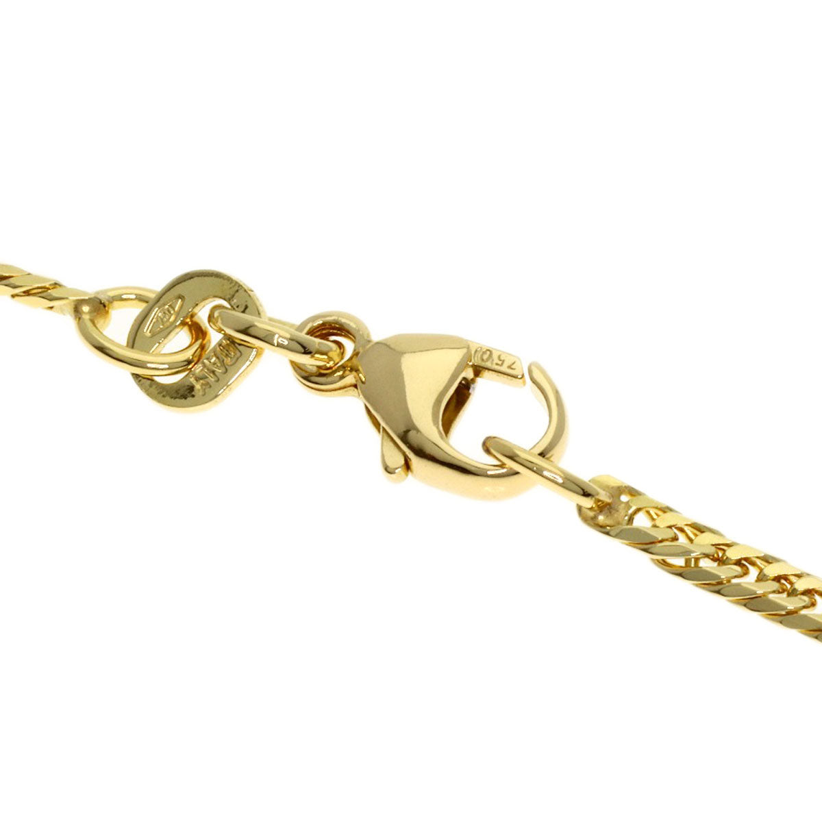 Curb chain Kihei W6 side Necklace K18 Yellow Gold 6.4g　Ladies
