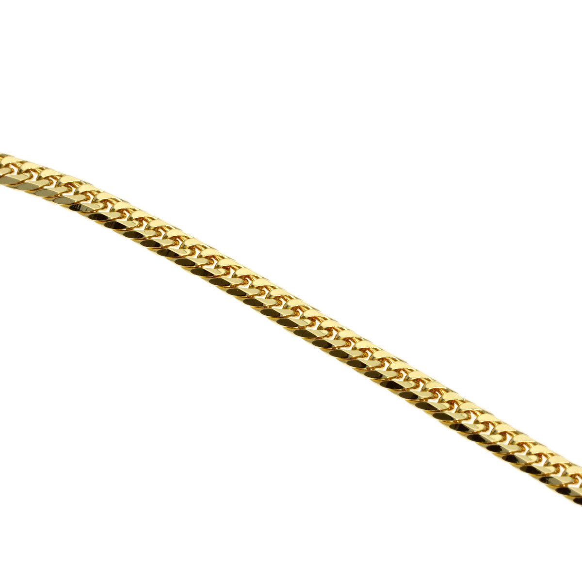 Curb chain Kihei W6 side Necklace K18 Yellow Gold 6.4g　Ladies