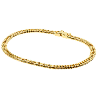 Curb chain Kihei W6 side Bracelet K18 Yellow Gold 10.2g　Ladies