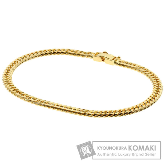 Curb chain Kihei W6 side Bracelet K18 Yellow Gold 10.2g　Ladies