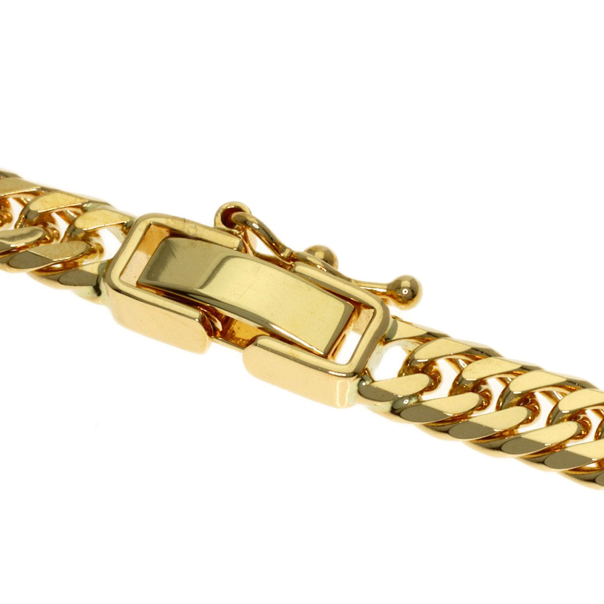 Curb chain Kihei W6 side Bracelet K18 Yellow Gold 10.2g　Ladies