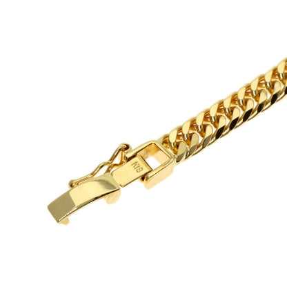 Curb chain Kihei W6 side Bracelet K18 Yellow Gold 10.2g　Ladies