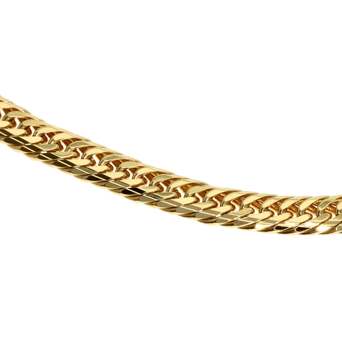 Curb chain Kihei W6 side Bracelet K18 Yellow Gold 10.2g　Ladies
