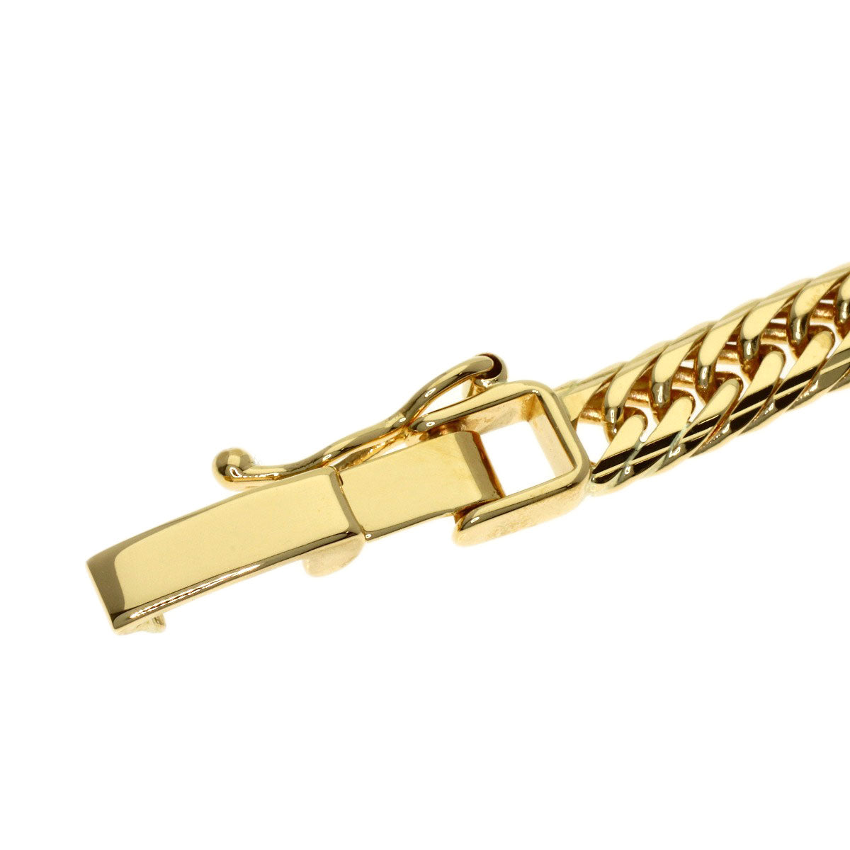 Curb chain Kihei W6 side Bracelet K18 Yellow Gold 10.2g　Ladies