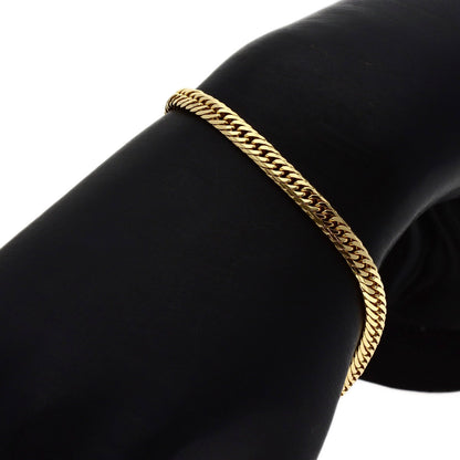 Curb chain Kihei W6 side Bracelet K18 Yellow Gold 10.2g　Ladies