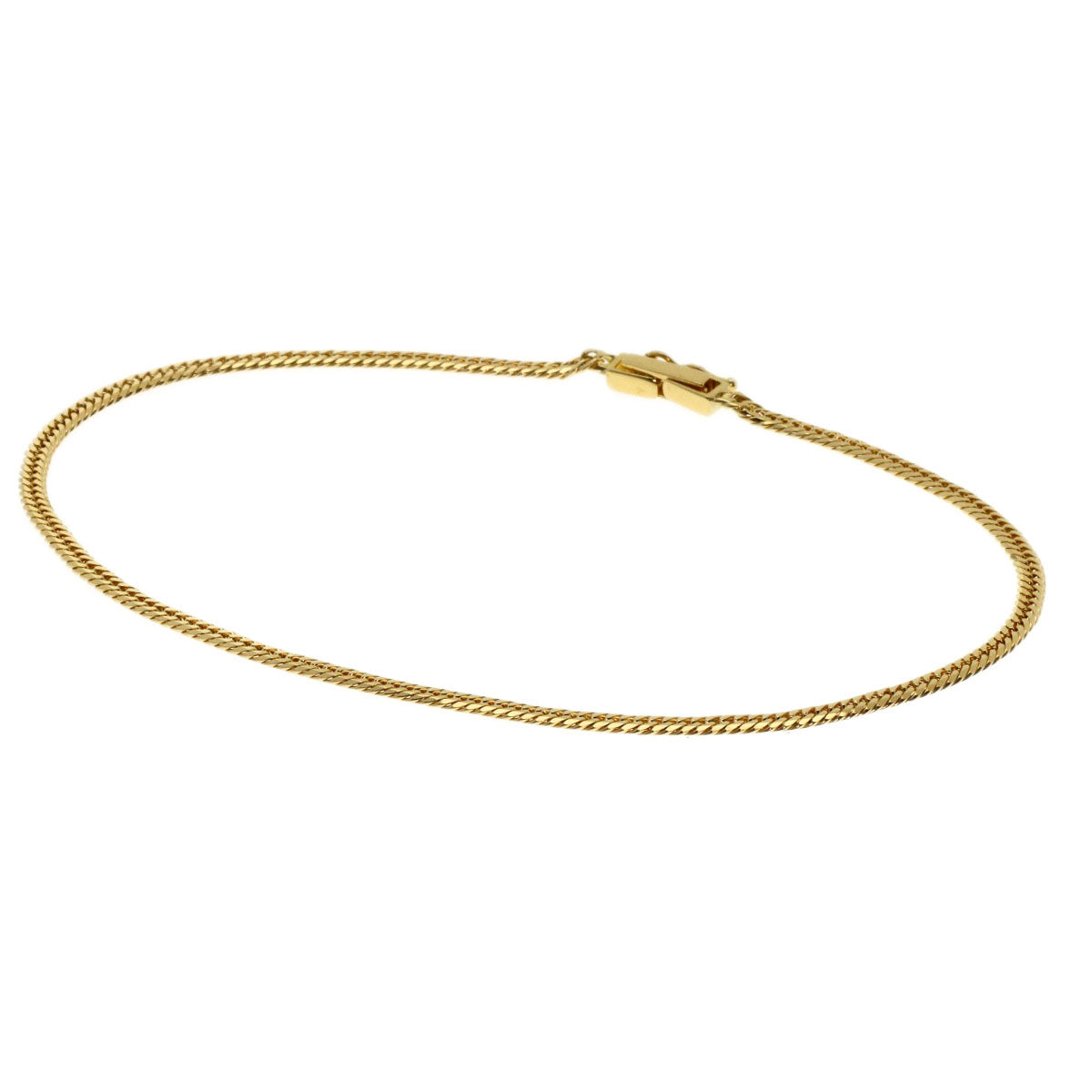 Curb chain Kihei W6 side Bracelet K18 Yellow Gold 5.2g　Ladies