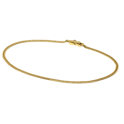 Curb chain Kihei W6 side Bracelet K18 Yellow Gold 5.2g　Ladies