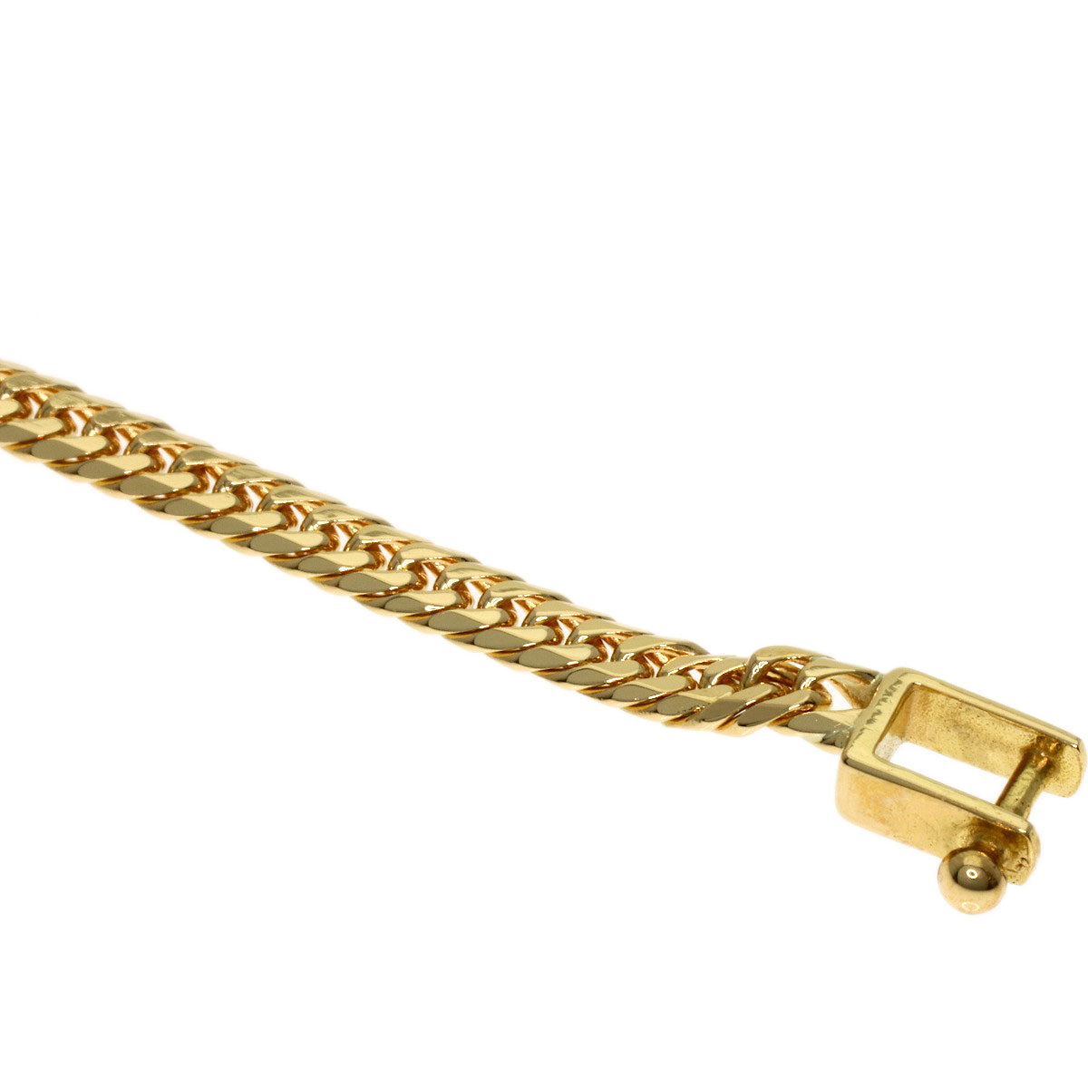 Curb chain Kihei W6 side Bracelet K18 Yellow Gold 5.2g　Ladies
