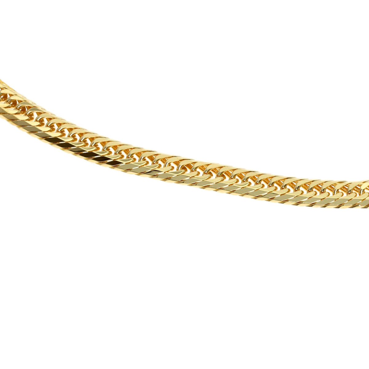 Curb chain Kihei W6 side Bracelet K18 Yellow Gold 4.8g　Ladies