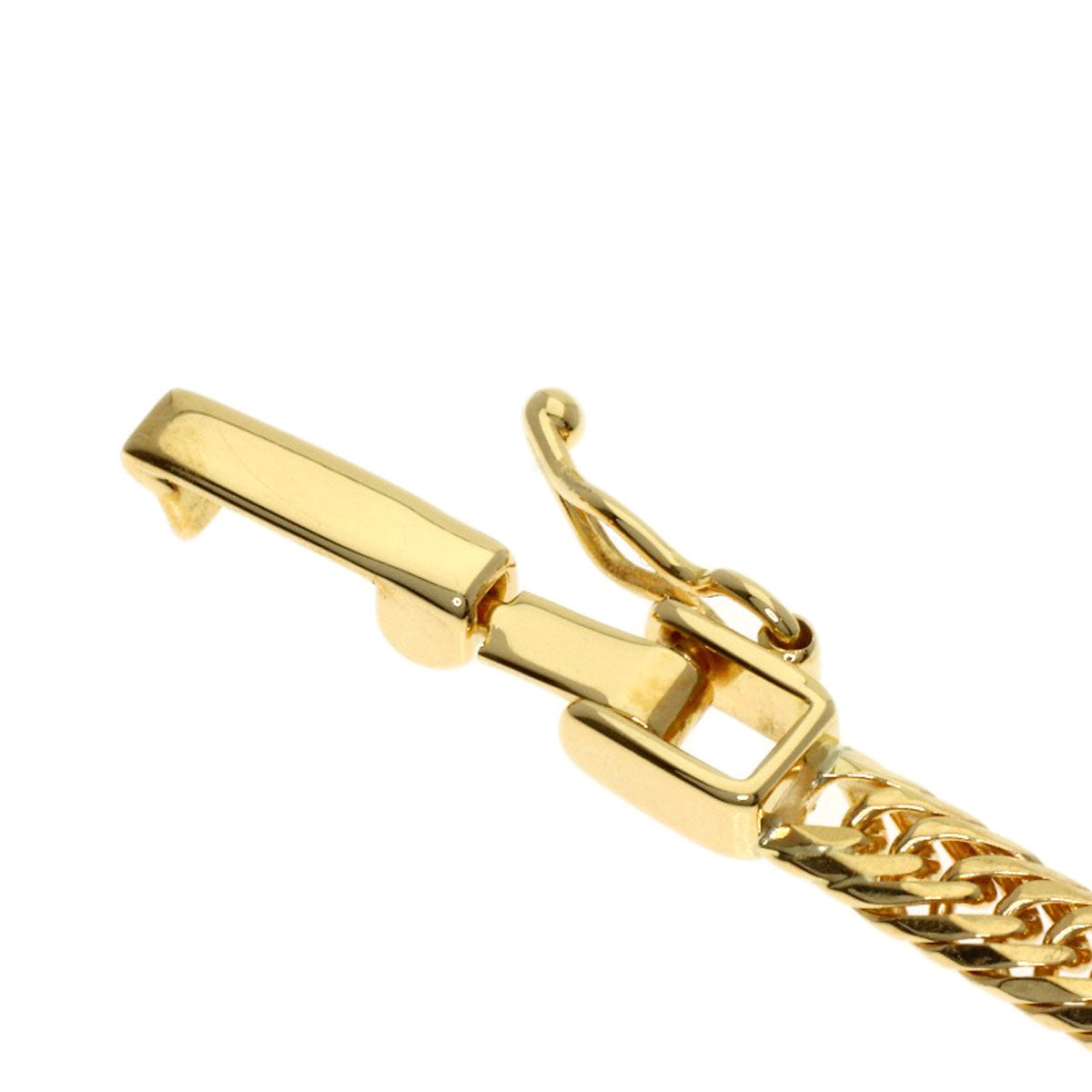 Curb chain Kihei W6 side Bracelet K18 Yellow Gold 4.8g　Ladies