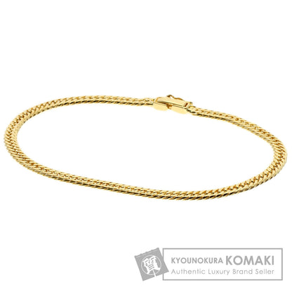 Curb chain Kihei W6 side Bracelet K18 Yellow Gold 6g　Ladies