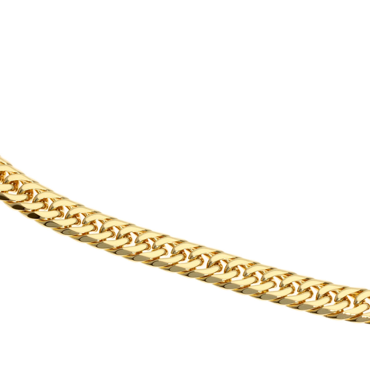 Curb chain Kihei W6 side Bracelet K18 Yellow Gold 6g　Ladies