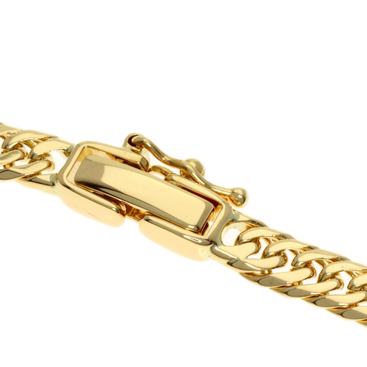 Curb chain Kihei W6 side Bracelet K18 Yellow Gold 6g　Ladies