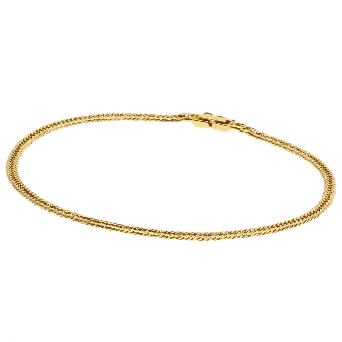 Curb chain Kihei W6 side Bracelet K18 Yellow Gold 6.2g　Ladies