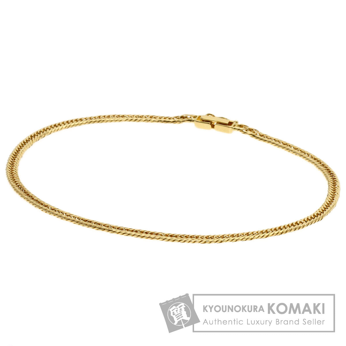 Curb chain Kihei W6 side Bracelet K18 Yellow Gold 6.2g　Ladies