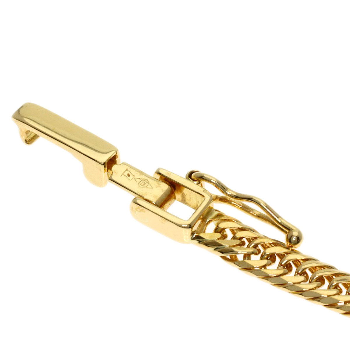 Curb chain Kihei W6 side Bracelet K18 Yellow Gold 6.2g　Ladies