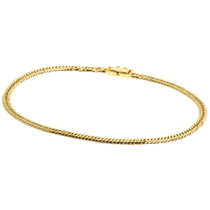 Curb Chain Kihei 12-sided Triple Bracelet K18 Yellow Gold 13g　mens