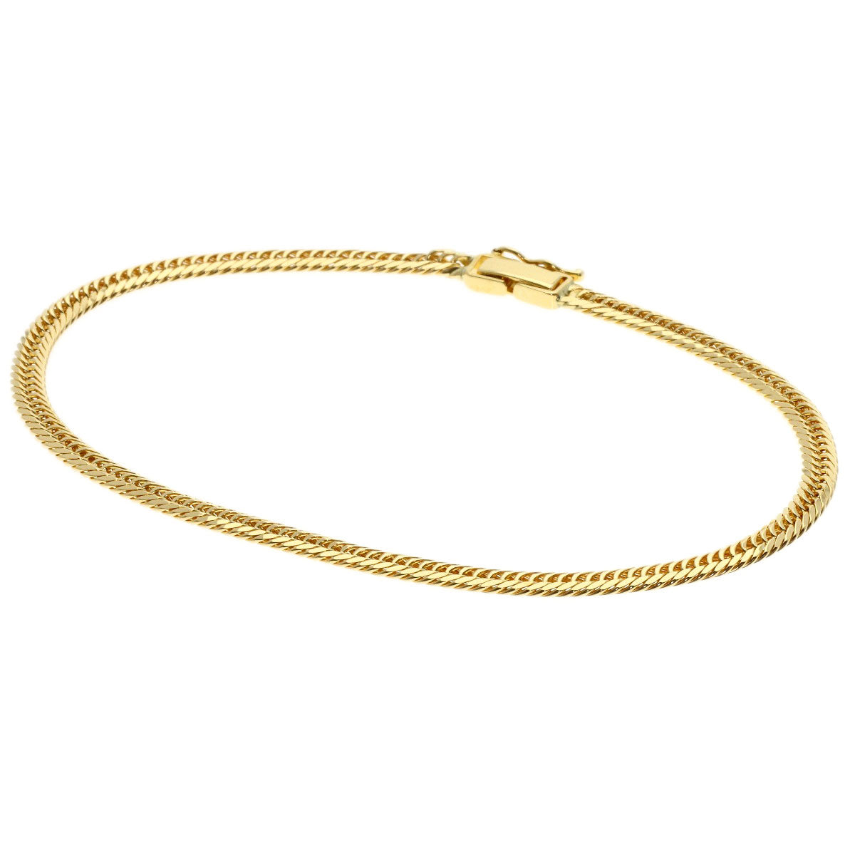 Curb Chain Kihei 8-sided Triple Bracelet K18 Yellow Gold 10g　mens