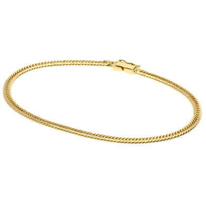 Curb Chain Kihei 8-sided Triple Bracelet K18 Yellow Gold 10g　mens
