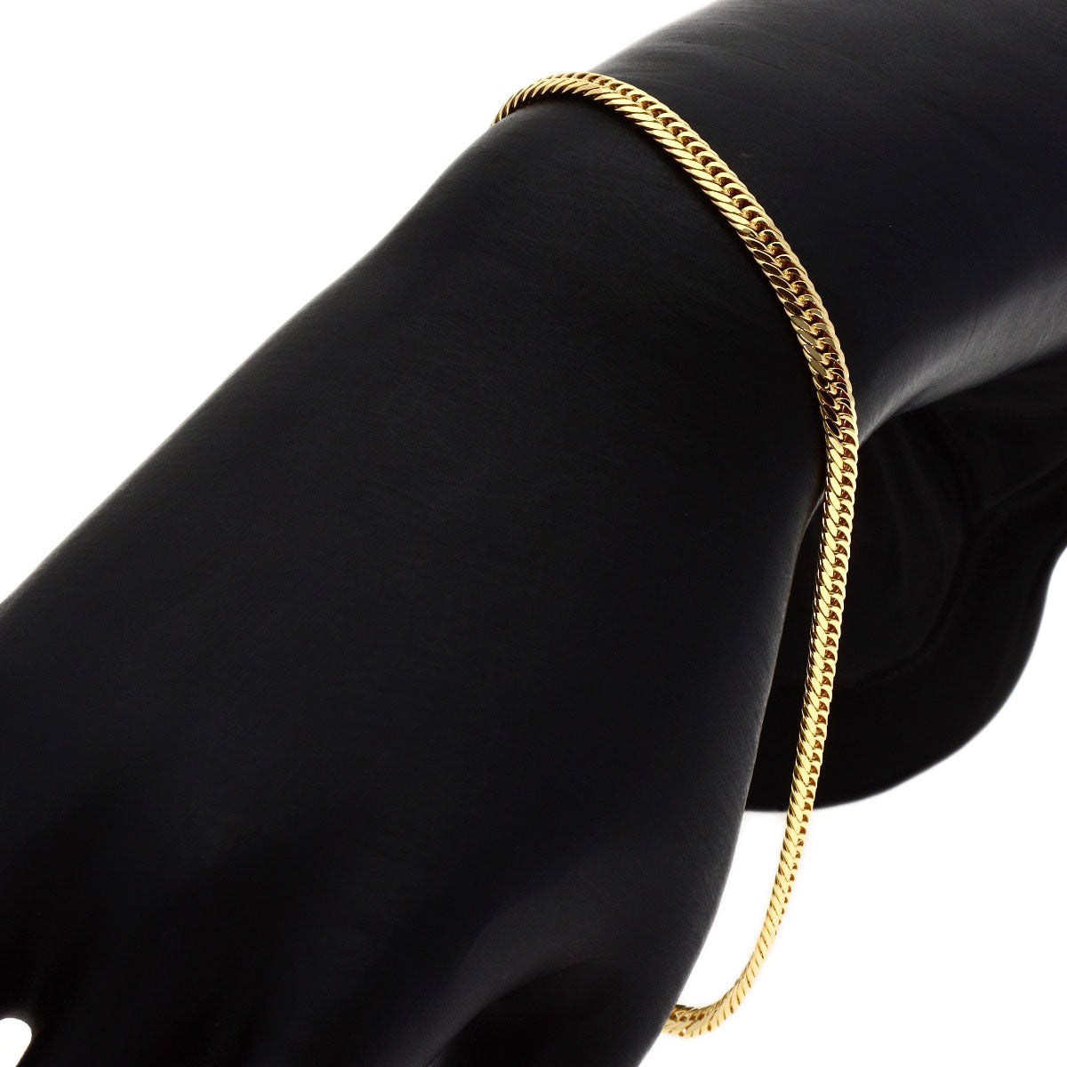 Curb Chain Kihei 8-sided Triple Bracelet K18 Yellow Gold 10g　mens