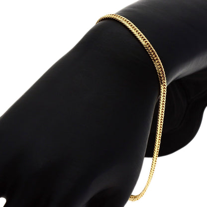 Curb Chain Kihei 8-sided Triple Bracelet K18 Yellow Gold 10g　mens