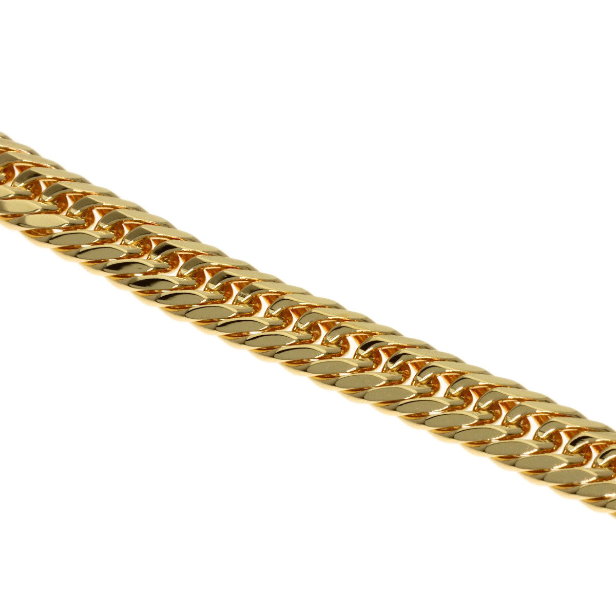 Curb Chain Kihei 8-sided Triple Bracelet K18 Yellow Gold 10g　mens