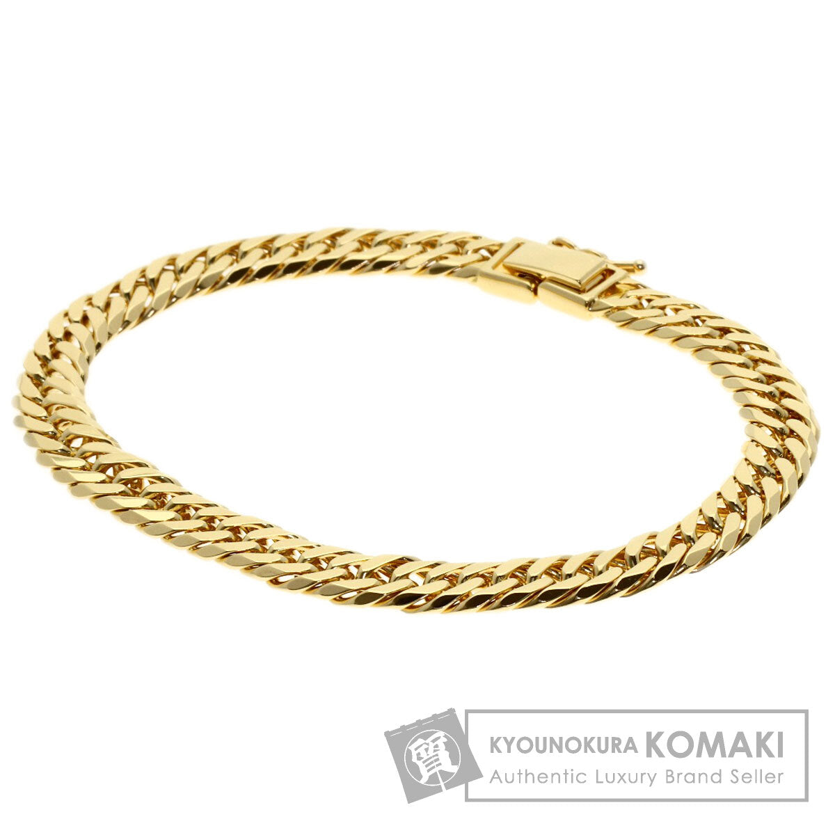 Curb chain Kihei W6 side Bracelet K18 Yellow Gold 20.2g　Ladies