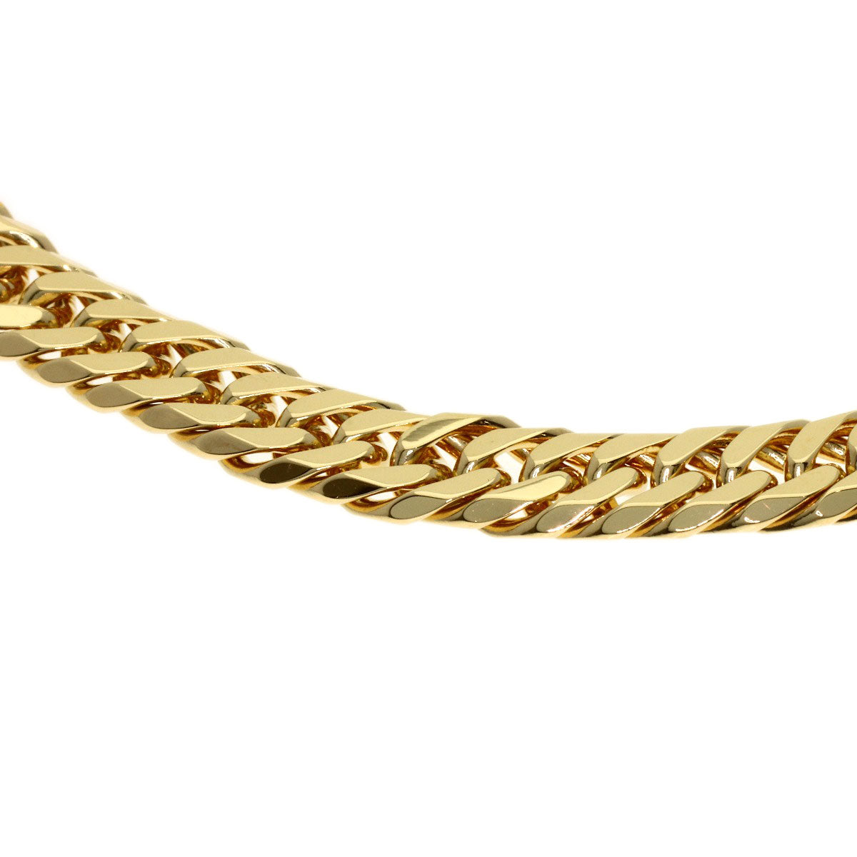 Curb chain Kihei W6 side Bracelet K18 Yellow Gold 20.2g　Ladies
