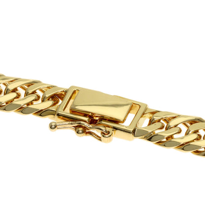 Curb chain Kihei W6 side Bracelet K18 Yellow Gold 20.2g　Ladies