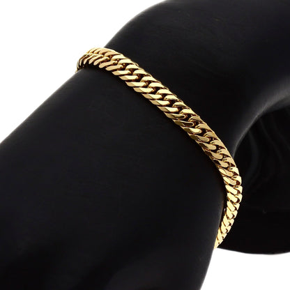 Curb chain Kihei W6 side Bracelet K18 Yellow Gold 20.2g　Ladies