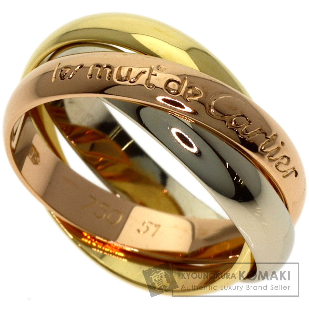 CARTIER Trinity #51 Ring K18 Yellow Gold K18 White GoldLadies [Used]