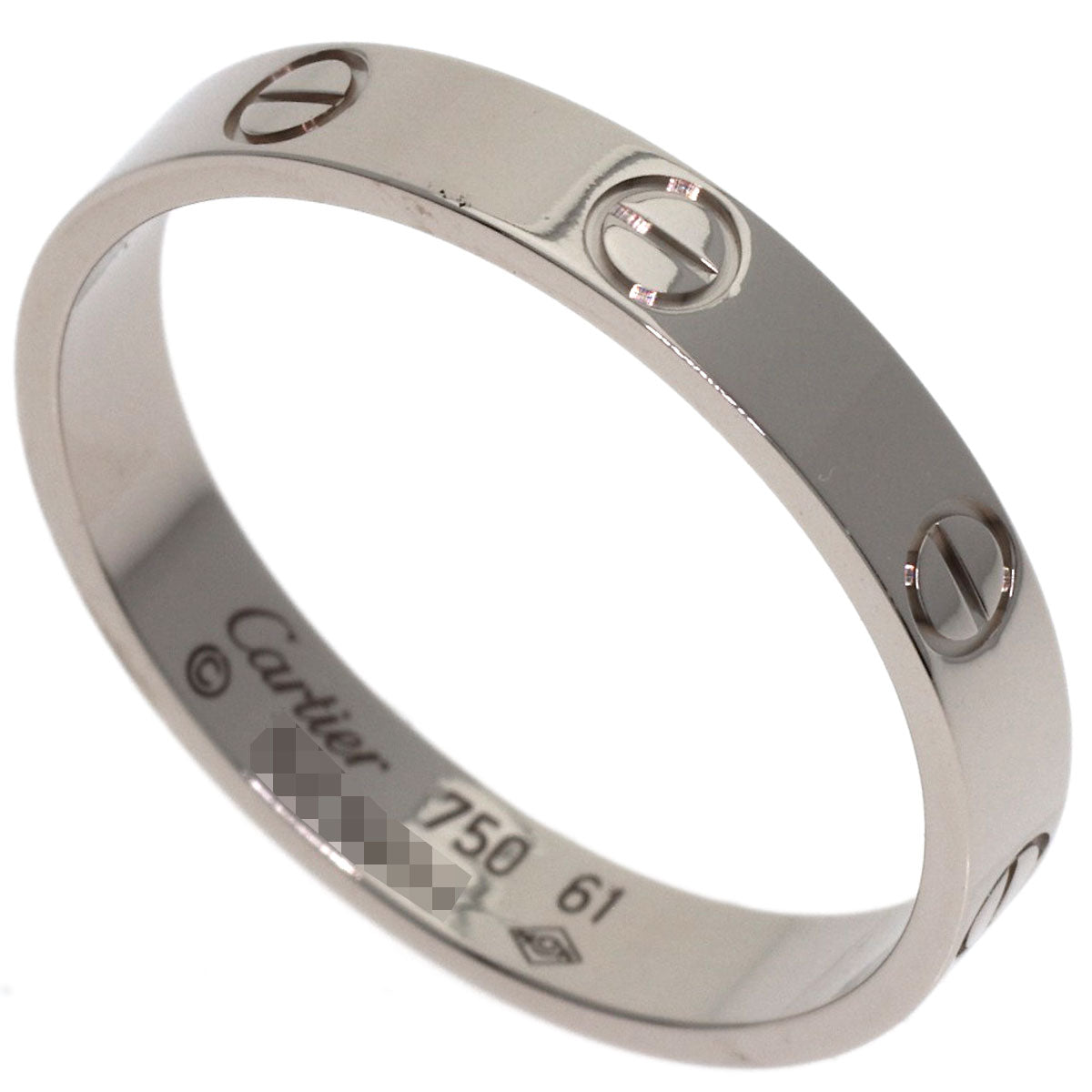 CARTIER Mini Love Ring #61 Ring K18 White Gold Ladies [Used]