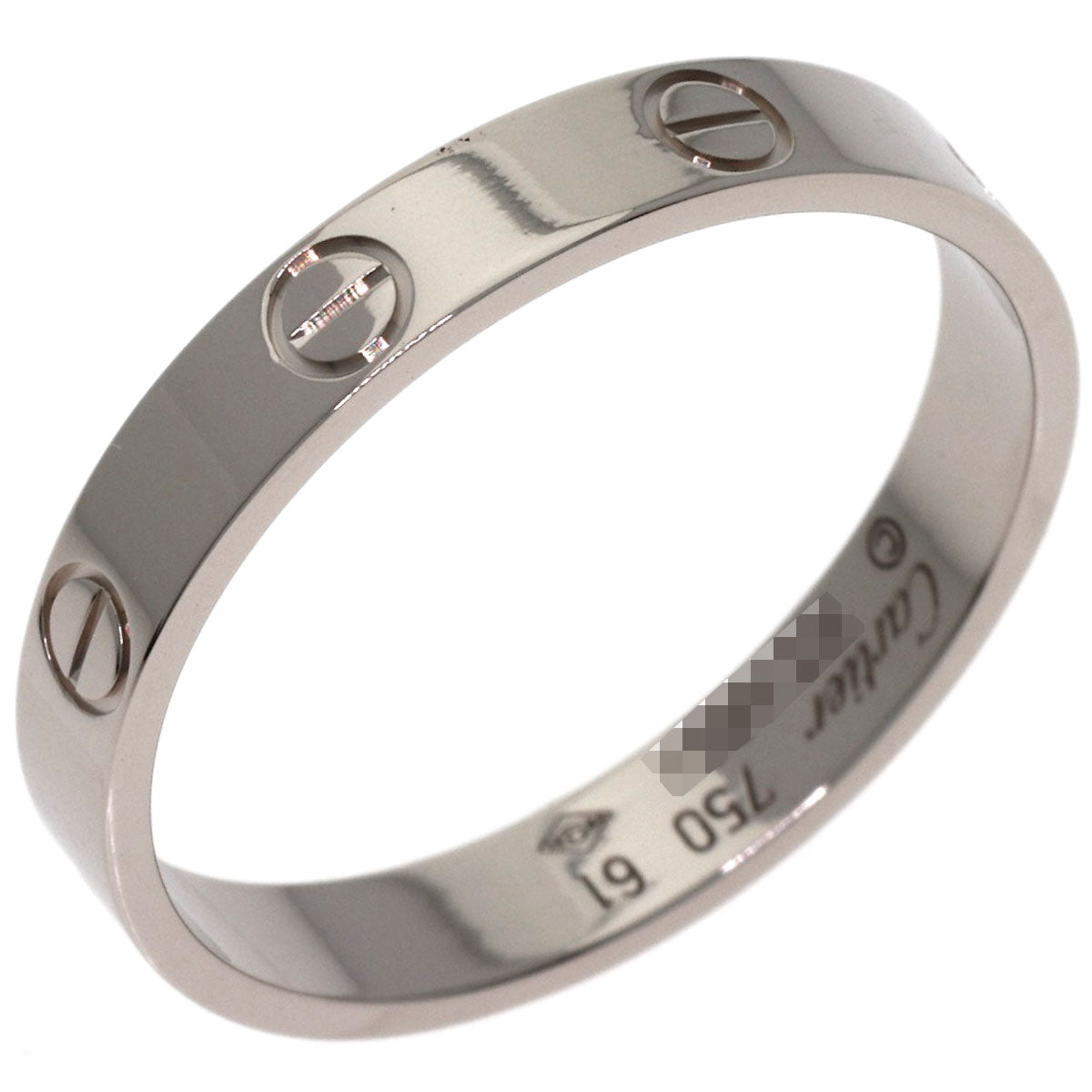 CARTIER Mini Love Ring #61 Ring K18 White Gold Ladies [Used]