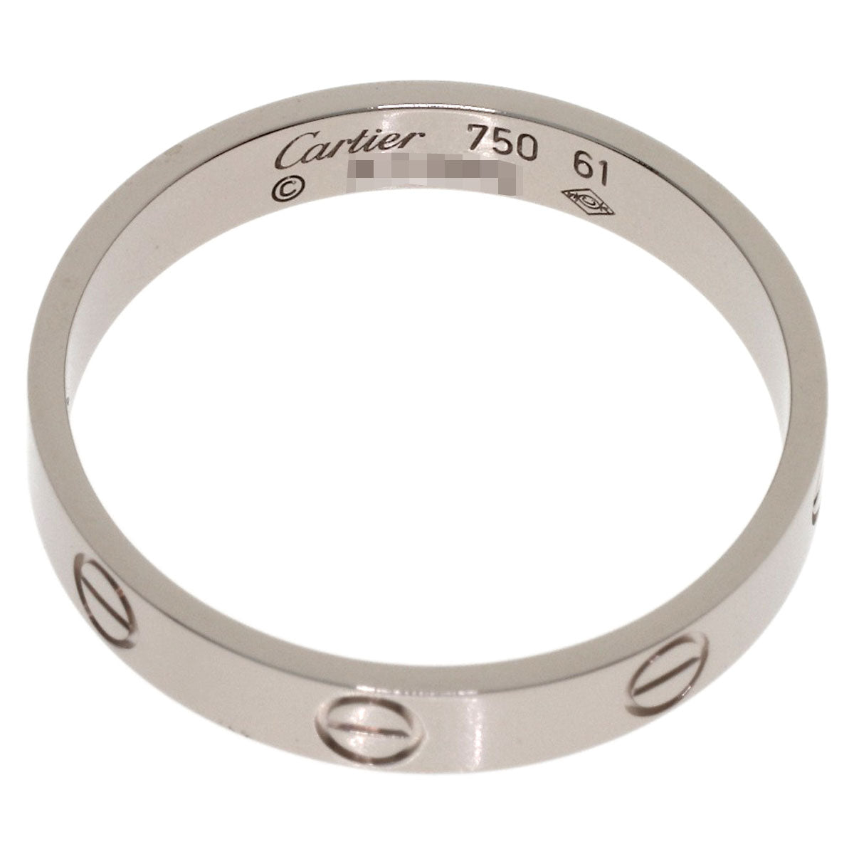 CARTIER Mini Love Ring #61 Ring K18 White Gold Ladies [Used]