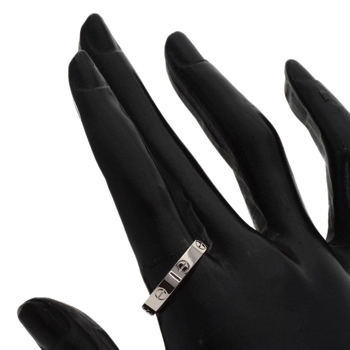 CARTIER Mini Love Ring #61 Ring K18 White Gold Ladies [Used]