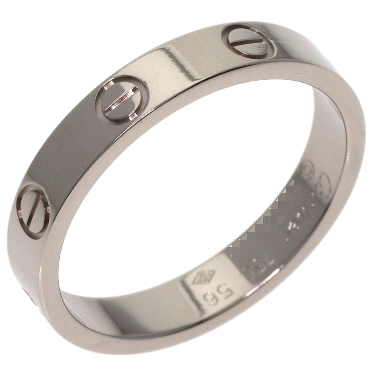 CARTIER Mini love ring #56 Ring K18 White Gold Ladies [Used]