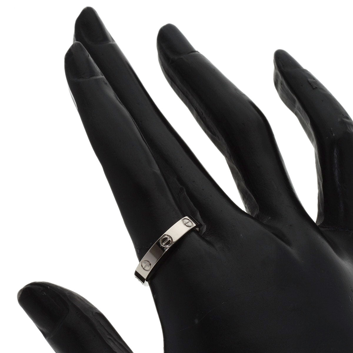CARTIER Mini love ring #56 Ring K18 White Gold Ladies [Used]
