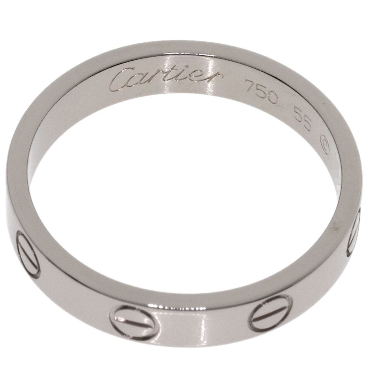 CARTIER Mini love ring #55 Ring K18 White Gold Ladies [Used]