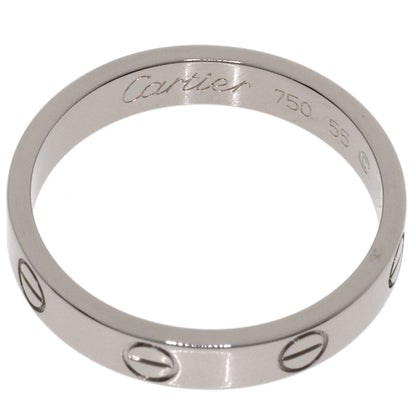CARTIER Mini love ring #55 Ring K18 White Gold Ladies [Used]