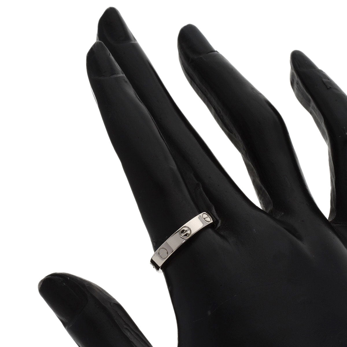CARTIER Mini love ring #55 Ring K18 White Gold Ladies [Used]