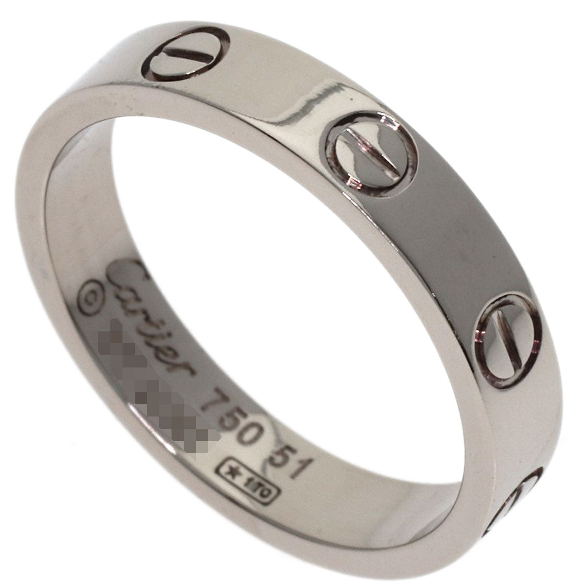 CARTIER Mini love ring #51 Ring K18 White Gold Ladies [Used]